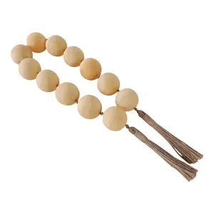 Sagebrook Home 20794-01 40 in. Swirled 2 in. Resin Beaded Garland, Ivory