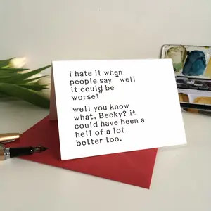Empowering Get Well Soon Card with Envelope - Positive Message Card - "I Hate It When People Say 'Well, It Could Be Worse'" - Perfect for Birthdays, Good Luck Wishes & Encouragement - Recipient
