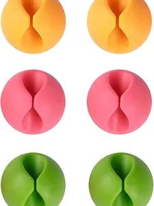 Cable Clips, Desk Cable Drop, Desk Wire Clips for All Your Computer, Electrical, Charging or Mouse Cord (Colorful,6pcs)