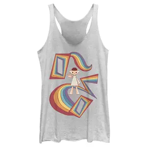 Women's Stranger Things Eleven Rainbow Cartoon Dream Racerback Tank Top