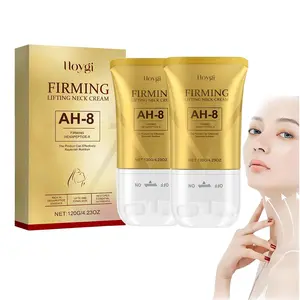 HOYGI AH-8 Pro Neck Firming Cream with Massage Roller - Anti-Aging Lotion for Crepey Skin Repair, Tightens Tech Neck & Jawline