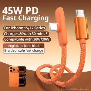 6.6 ft gaming charging cable, compatible with Apple 17/16/15 series phones; suitable for gaming, watching shows/series, car use, and travel; 45W ultra-fast charging, convenient charger; portable iPhone charger; also compatible with Samsung and Huawei phon