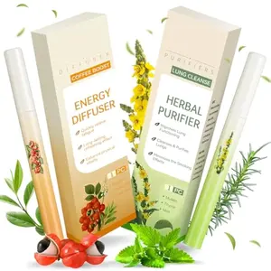 HOT - Mullein Herbal Diffuser Pen – Smokeless Inhaler for Quitting Smoking, Lung Cleansing with Mullein Thyme & Mint – Flavored Air Freshener, 2 Sticks Vaporless