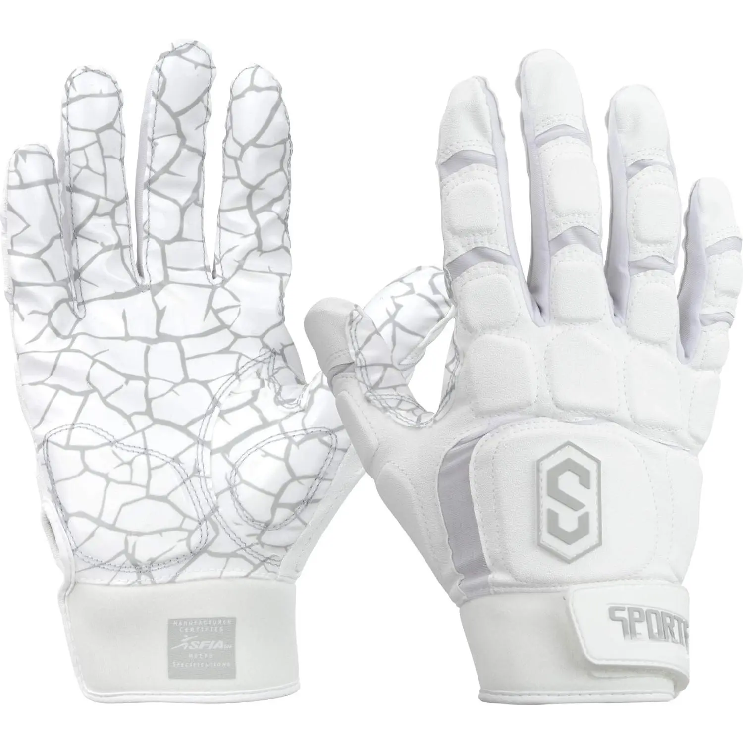 Max Clash Lineman Adult/Youth Padded Football Gloves, Lineman Football Gloves, Men's and Boys Offensive/Defensive Line