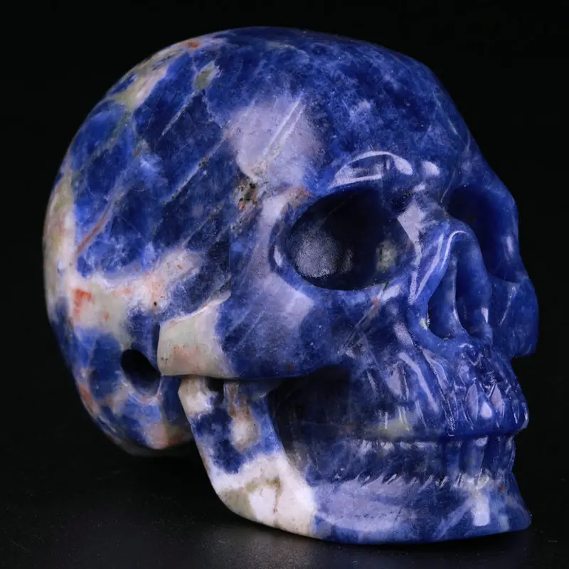 2.0 " Sodalite Carved Crystal Skull, Super Realistic, Crystal Healing
