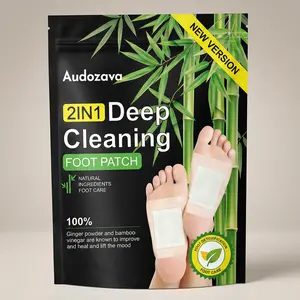 40PCS Natural Ginger & Bamboo Foot Patches, Deep Cleansing Foot Care Pads for Relaxation, Overnight Self-Care Patches