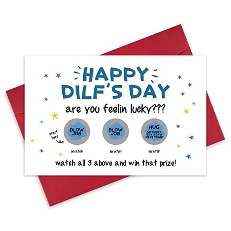 Rude Scratch off Father's Day Card for Husband, Funny DILF Card for Him, Naughty Valentine's Day Card
