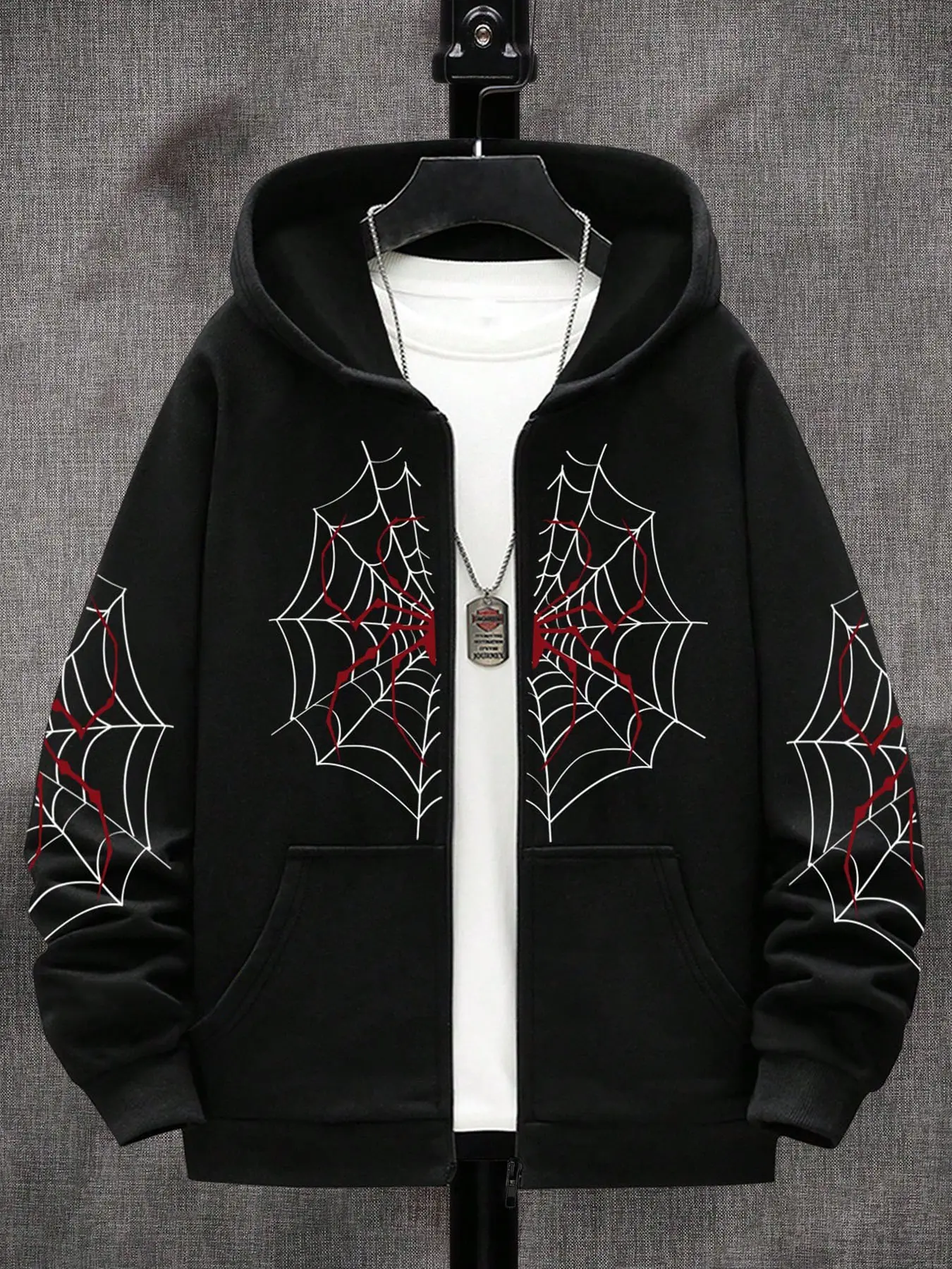 grunge graphic zip up hoodie - TikTok Shop
