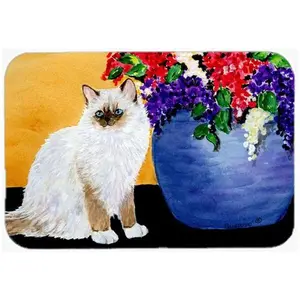 212 MAIN Rectangular Tempered Glass Kitchen Chopping Board - Large 15x12 in, Durable, Heatproof Cooking Cutting Board by Carolines Treasures, Ragdoll Cat Design