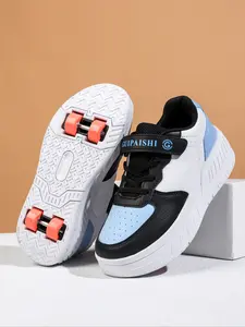 Children's sports shoes, shoes with wheels, four - wheel skates, roller skates. The wheels are detachable, making them two - in - one shoes that can be used for both sliding and walking. They are suitable for both boys and girls, Skater