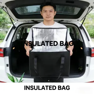 2026 New Large Capacity Car Insulated Bag, Collapsible Cooler Bag, Aluminum Foil Thermal Storage Box, Food Preservation Organizer for Car Trunk, Durable Insulated Bag