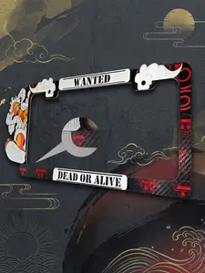 Anime style car license plate frame, unique and original design