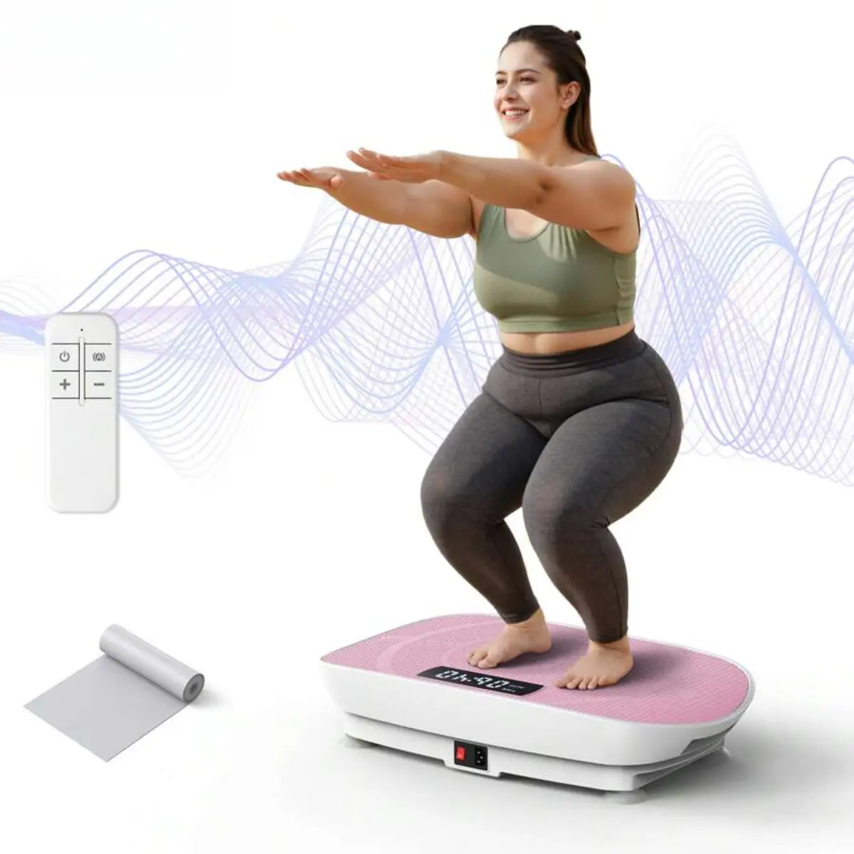 vibrations home trainer HopHorse Adjustable Speed Vibration Plate – Quiet Home Exercise Equipment  for Full Body Fitness, Multifunctional Walking Pad main image 1