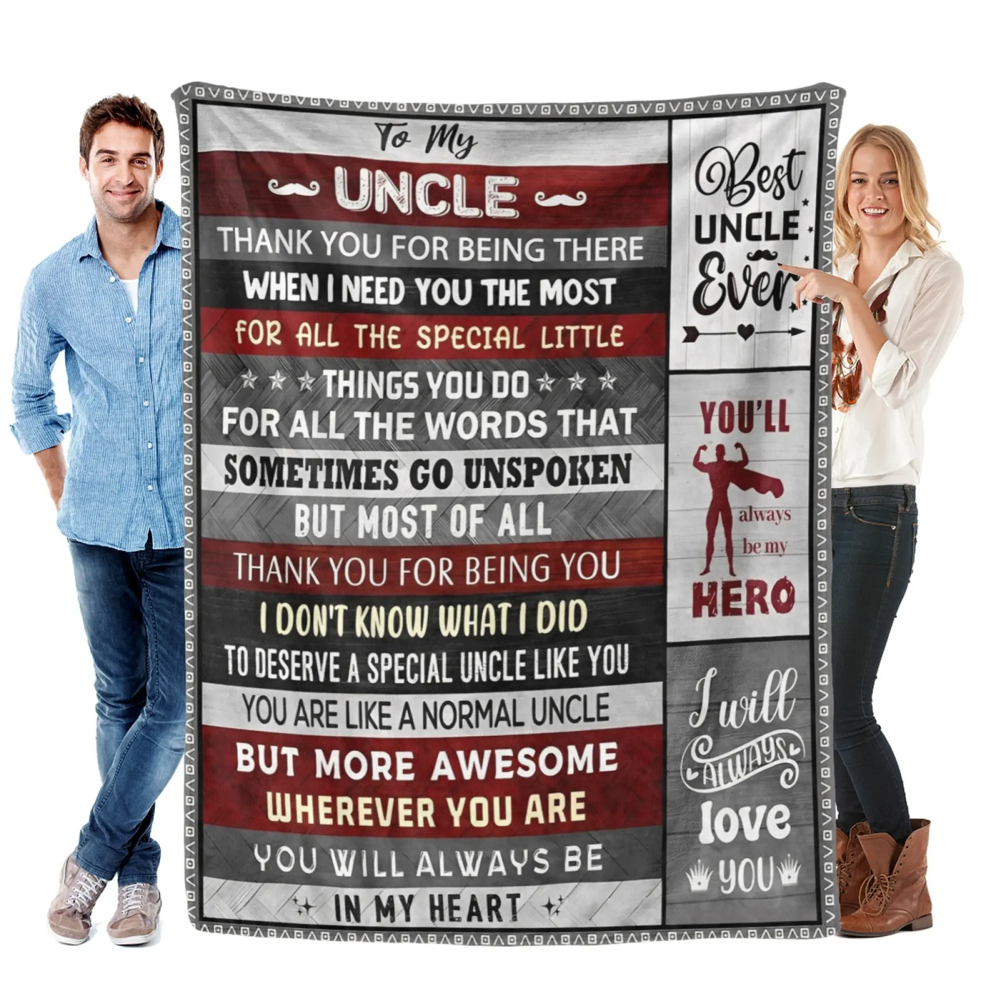 Uncle Gifts - Gifts for Uncle - Uncle Birthday Gifts from Niece - Best Uncle Ever Gifts - Birthday Gift for Uncles from Nephew - Funny Uncle Gift Throw Blanket 60"X 50" flannel blanket ideal decorative