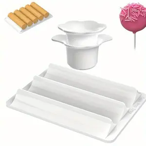 Round Cake Pop Mold Set, 3-In-1 Disc Cutter & Pusher, Tray for Flat Circle Cake Pops, All-In-One Baking Tool, Poppy Press Shapes, Baking Supplies