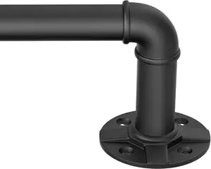240-Inch Extra Long Blackout Curtain Rod - Heavy Duty Industrial Adjustable Drapery Rod for Indoor/Outdoor Use - 1-Inch Diameter Room