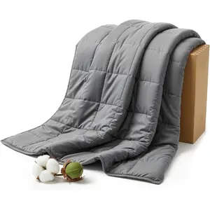 Weighted Blanket for Adults(48"x72",15lbs, Grey) Twin Size Soft Cooling Heavy Blanket for Sleeping, Breathable with Glass Beads Perfect for 120-160 lbs, All Season, Machine Washable