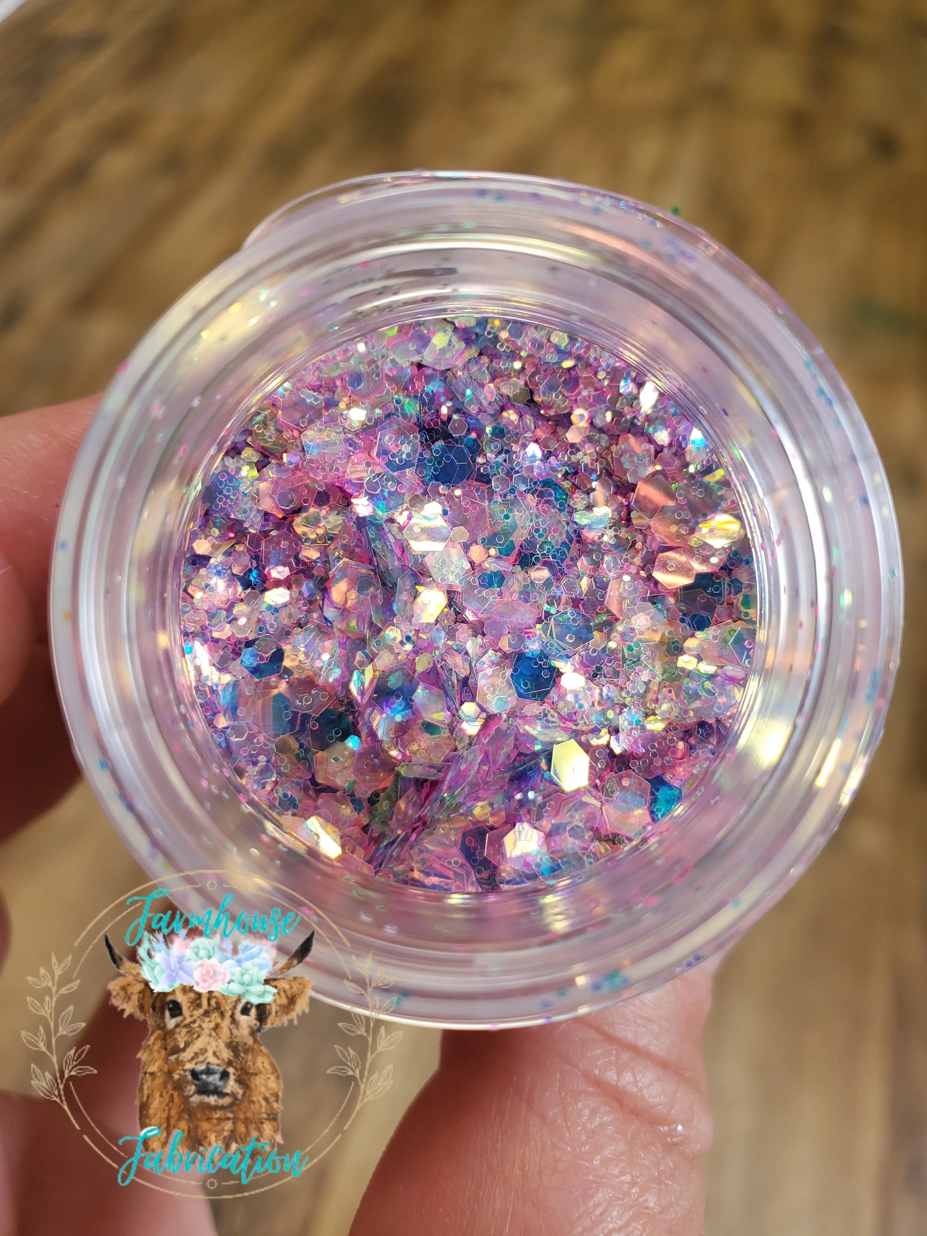 "Rainbow Fish" Custom Mix / Pink, Purple, Blue, Green Iridescent Chunky Glitter Mix