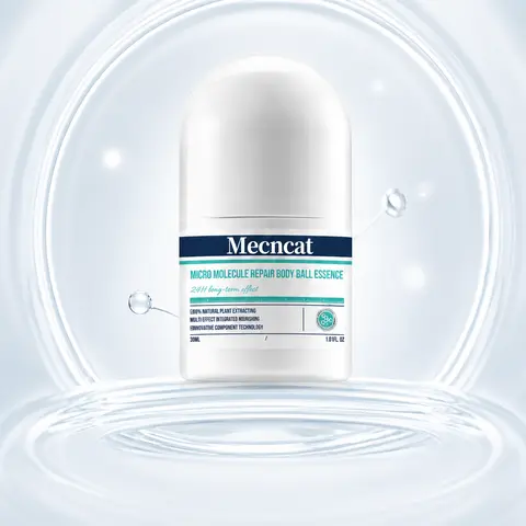 Mecncat 30 ml (1 to 1.9 fl oz) Multi-Effect Strengthening Rollerball Micro-Molecular Serum - Nature Botanical Extract-Infused Daily Skincare Bottle, Single Item Skincare Tool