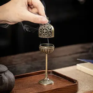 1-Pack Auspicious Coil Incense Holder, Wealth-Attracting Pixiu High-ft Censer, Qilin-Themed Palace Lantern-Style Aromatherapy Burner, Lucky Elephant Compact Indoor Cool Room Decor for Home Use outdoorfun