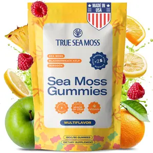 Sea Moss Gummies 60 Count with Bladderwrack and Burdock Root Natural Superfood Formula for Immune Thyroid and Digestive Support Vegan Fruity Flavor Gummies for Adults and Kids Daily Dietary Supplement for Family Wellness and Vitality Support