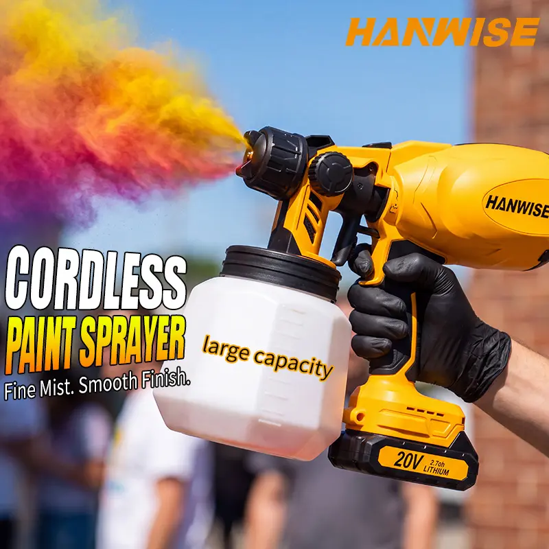 Hanwise High-Pressure Electric Airless Paint Sprayer with HVLP Spray Gun, 3 Spray Patterns, Easy-to-Clean Design – Ideal for House Painting, Furniture Projects & DIY Home Repairs