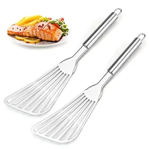 Stainless Steel Fish & Steak Spatula, Multi-Functional Slanted Slotted Turner, Easy to Clean Kitchen Tool Utensils, for Kitchen, Restaurant & Fish Frying