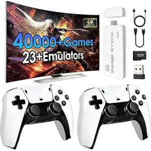 NEW Ultra HD Retro Game Console with 40,000+ Classic Games, Dual Wireless Controllers & Portable Emulator, Childhood Classic Game Stick
