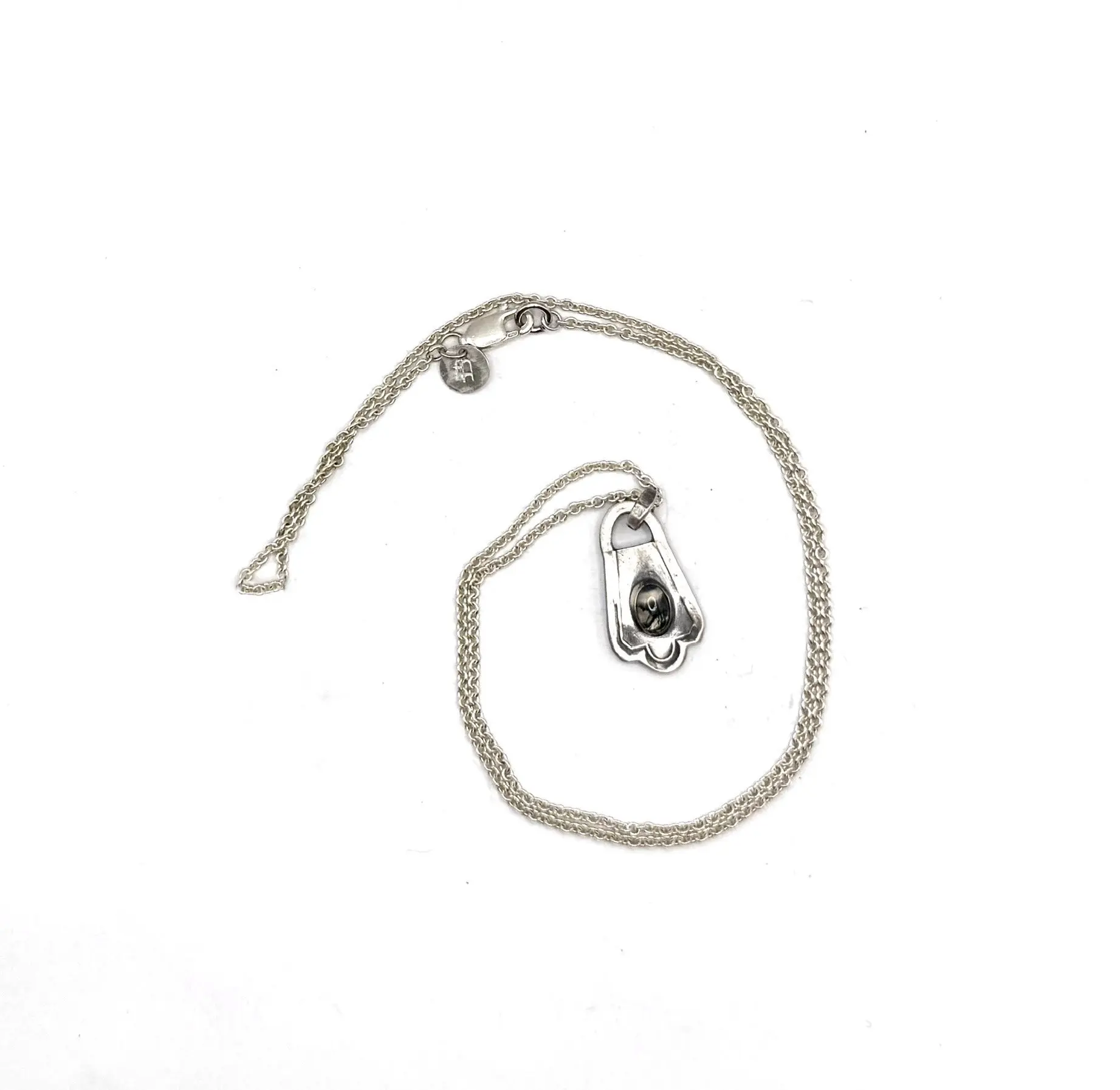 Sterling Spoon Necklace with Moss Agate – Unique Handmade Pendant on 18" Sterling Silver Chain