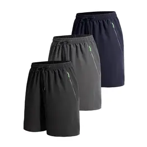Men's Medium-Length Dry-Fit Stretch Pocketed Shorts - Quick-Dry, Breathable, Relaxed Fit with Zipper Pockets, Ideal for Gym Workouts and Casual Errands, Medium-Length Men's Shorts, Pocketed Men's Shorts
