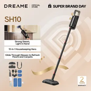 DREAME SH10 Steam Mop with Detachable Handheld Steamer, 13-in-1 Portable Steam Cleaner, 3.8 lbs Lightweight Body, 15sec Steam-Up, 212℉ Steam Cleaning, 350ml Water Tank, Steam Safety System