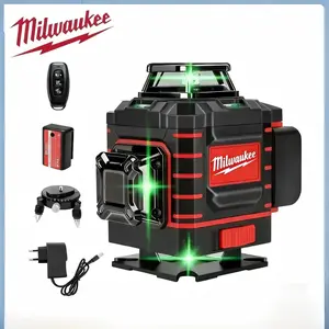 Milwaukee 16 Line 4D Green Laser Level 360° Self Leveling Tool High Accuracy ±2mm Construction Laser with Remote Tripod Compatible kit set