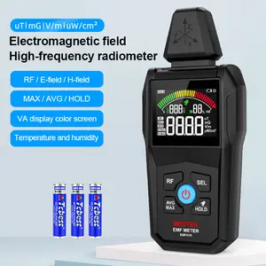 Mestek EMF01R Emf Meter Electromagnetic Field Radiation Detector 30MHz~8GHz High Frequency Rechargeable Counter Emission Dosimeter forHousehold Electrical Appliances Multifunctional Handheld Portable Radio Frequency Warn Meter Counter Emission Dosimeter