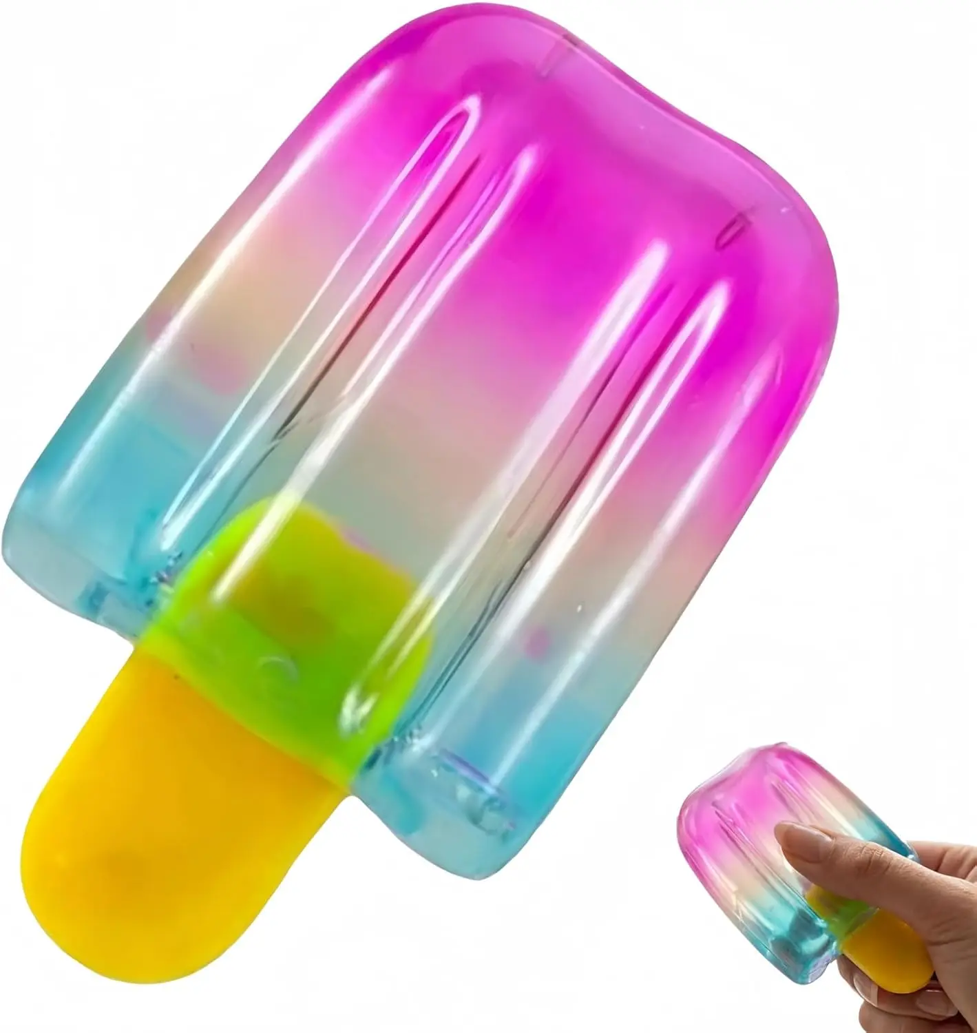 Summer Gift Ice Cream Squishy Toy, Summer Sensory Stress Relief Squeeze Squishy, Popsicle Squishy for Easter Basket Stuffers, Party Favors, Anxiety Relief Everyone, Birthday Gift