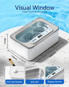 Ultrasonic Cleaner, 48KHz Frequency, Stainless Steel Tank, Dual Modes for Jewelry and Glasses, Home Bathroom Sterilizer Cleaning Cleaning Tool
