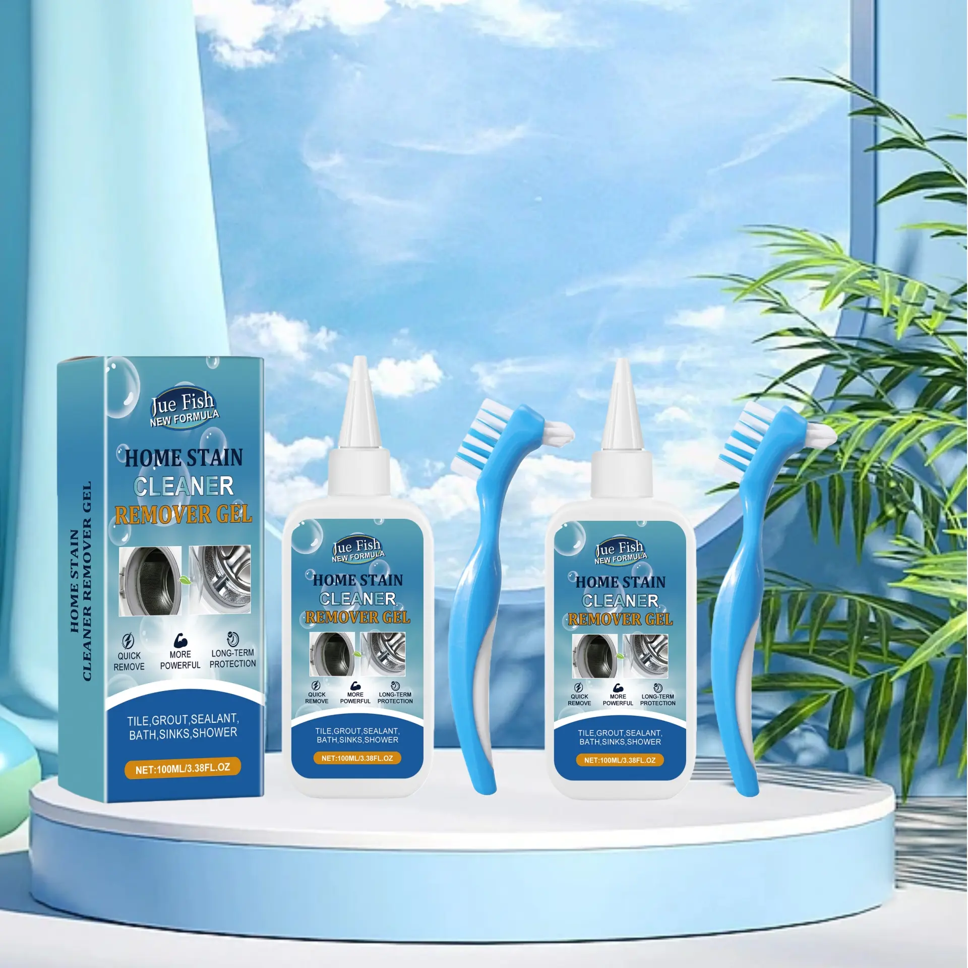 Home Stain Remover Gel, Powerful Cleaning Formula, Wall Surface Cleaner, Bathroom Sink Mold Removal, Soap Scum Remover, Household Clean Gel