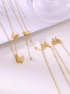 Women's Stainless Steel Necklace, Personalized Jewelry Gift, Unique Butterfly Pendant Design, Fashionable Daily Wear & Vacation Accessory, Fashion Jewelry Party, Elegant Necklace