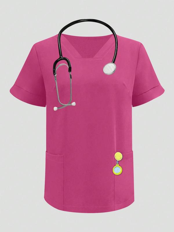 Cimmuovere Women's Solid Color Flare Leg Pants & Top Two-Piece Set, Casual Comfy Breathable Workwear & Uniforms for Women, Women's Uniforms for Summer, Business Attire Clothes