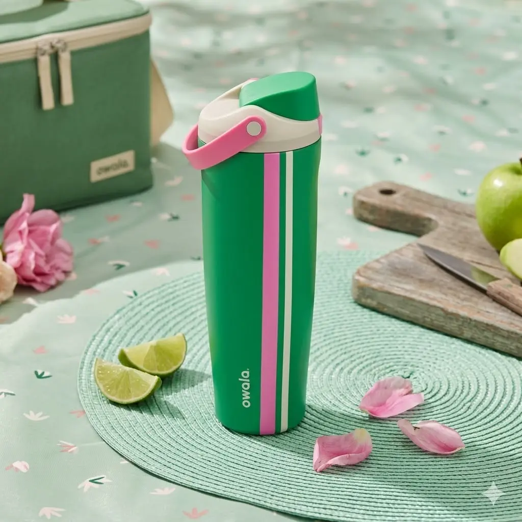 LIMITED EDITION OWALA FreeSip Sway Vacation Mode Insulated Stainless Steel Leakproof Cup with Handle