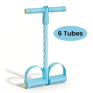 Multi-functional Pedal Resistance Band Trainer with 6 Tubes, Portable Foot Pedal Fitness Equipment for Home Gym Full Body Workout, Exercise, Sit-ups, Yoga, Abdominal Training