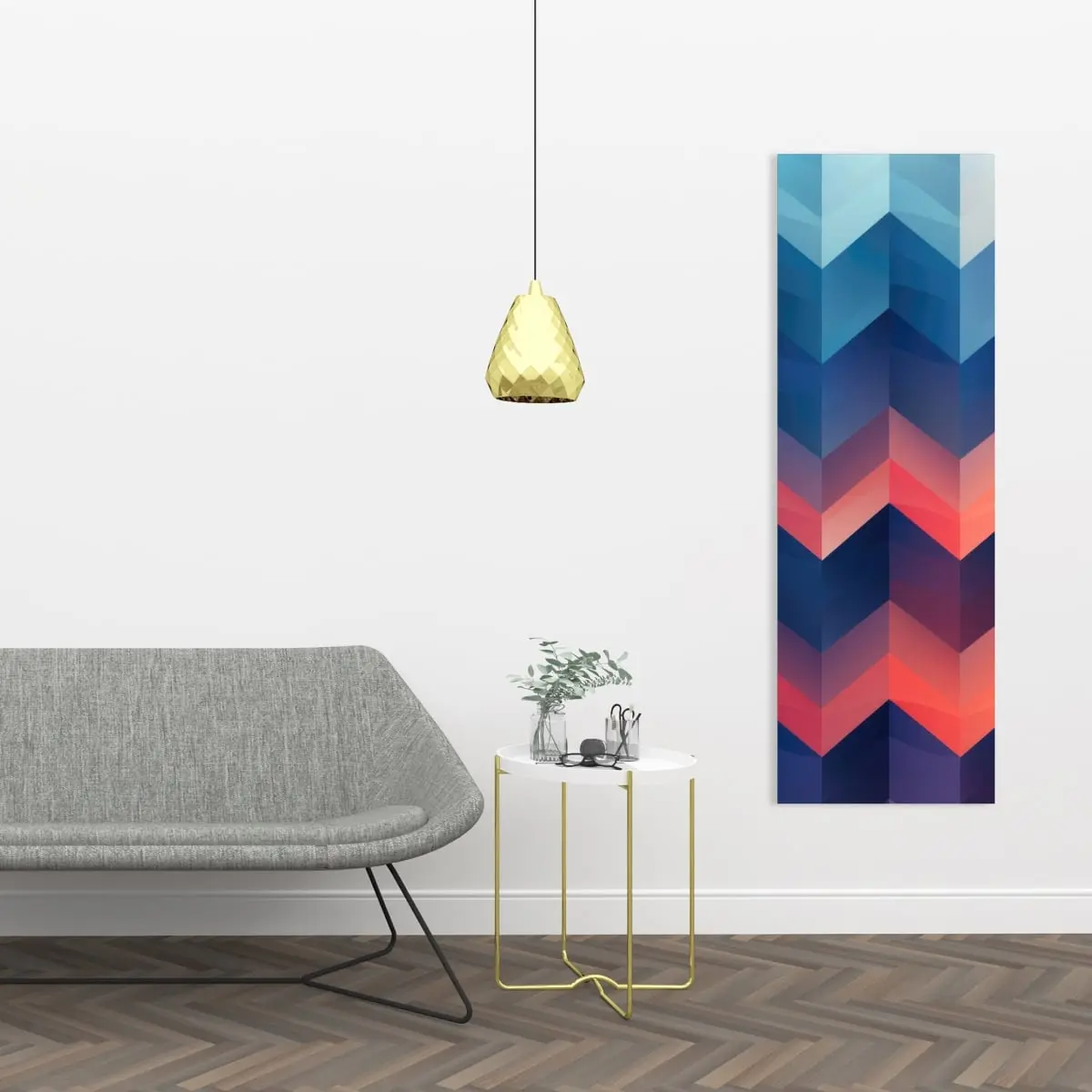 Pictorem C1RC1648O5S2W0 16 x 48 in. Heat Waves - Coral Canvas Wall Art for Elegant Home Decor