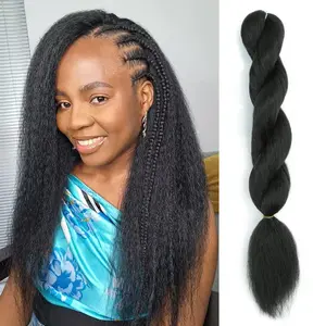 Kinky straight Vixen Crochet Bundles crochet hair 16 inch Natural Black Yaki Synthetic Fibers for women Hair Extension 3pc/lot