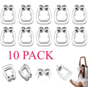 10-Pack Magnetic Anti-Snore Nose Clips, Adjustable Anti-Snoring Devices, Reusable Silicone Nasal Dilators for Better Breathing and Comfortable Sleep, Effective Breathing Aid