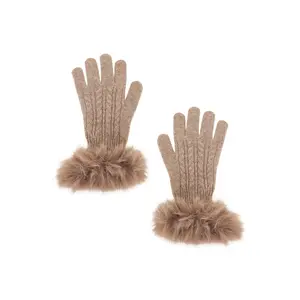 Adrienne Landau The Cashmere Glove in Tawny Brown