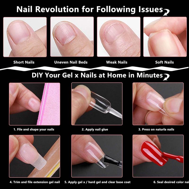 Almond Fake Nail Tips, 600pcs/box Clear False Nail Tips for Christmas Gift, Full Cover Soft Gel Artificial Fingernails for Nails Extension, Acrylic Nail Extensions, Acrylic nails extension Press on Nails for DIY Salon