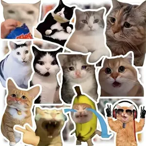 101 Cute Funny Cat Stickers Pack, Fashionable Emoji Set, Ideal for Laptops, Suitcases, Computers, Chairs, Walls, Cabinets