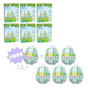 Brickcraft Bricktanicals D.I.Y Egg 6-Pack Bundle Building Kit, 552-Piece Customizable Easter Craft Set for Kids, Ages 8+