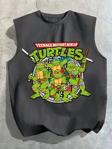 2026 popular retro Teenage Mutant Ninja Turtles cartoon pattern tank top, suitable for both men and women, perfect for street fashion, workouts, summer vibes, and Ninja Turtles fans — a Y2K nostalgic TikTok trend alert!