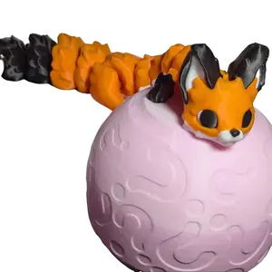 Flexi Fox Fidget - 3D Printed Articulated Flexible Fantasy Friend with Movable Segments for Desk Decor & Gifts Durable & Lightweight