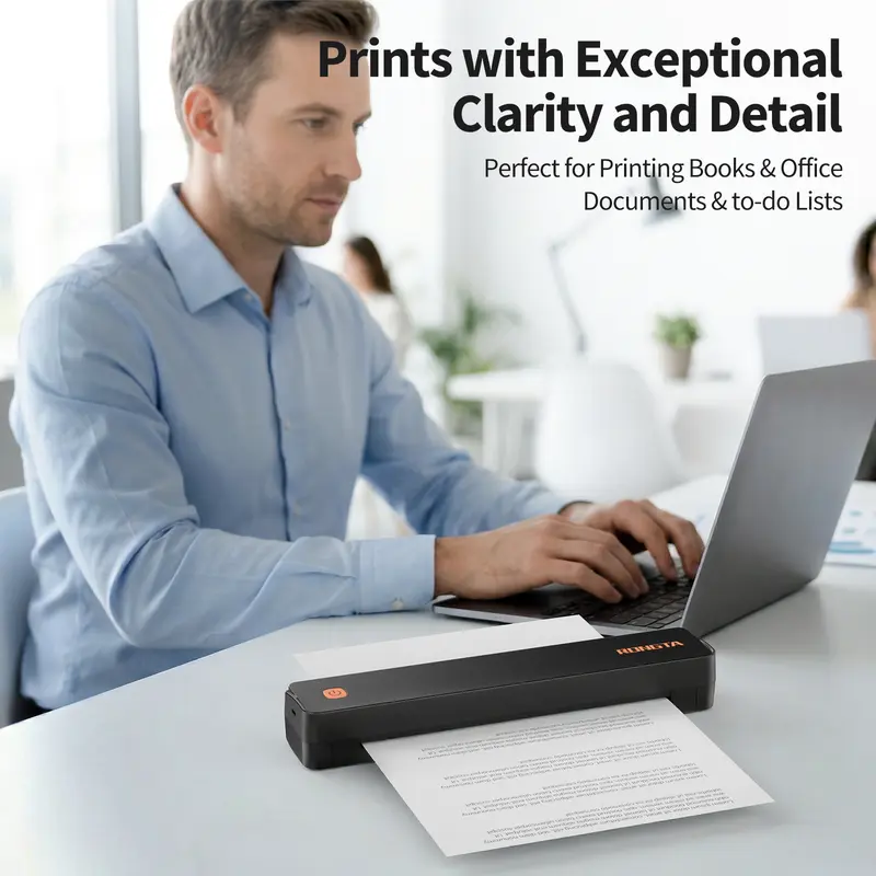 RONGTA F11B Inkless Thermal Portable Label Printer, Compact Wireless Bluetooth Thermal Pocket Printer with Included Batteries, for Home & Office Use, Compatible with iOS&Android & Laptop, Supports A4 Size Paper, Cells, Creative App Ecosystem